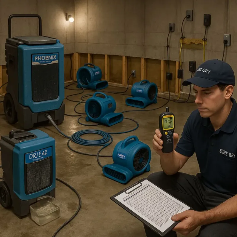 Structural Drying and Dehumidification process in Medford Lakes, NJ